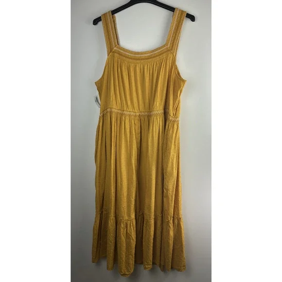 Old Navy Sleeveless Waist Defined Embroidered Clip Dot Maxi Dress Plus Size 3X - Picture 15 of 15